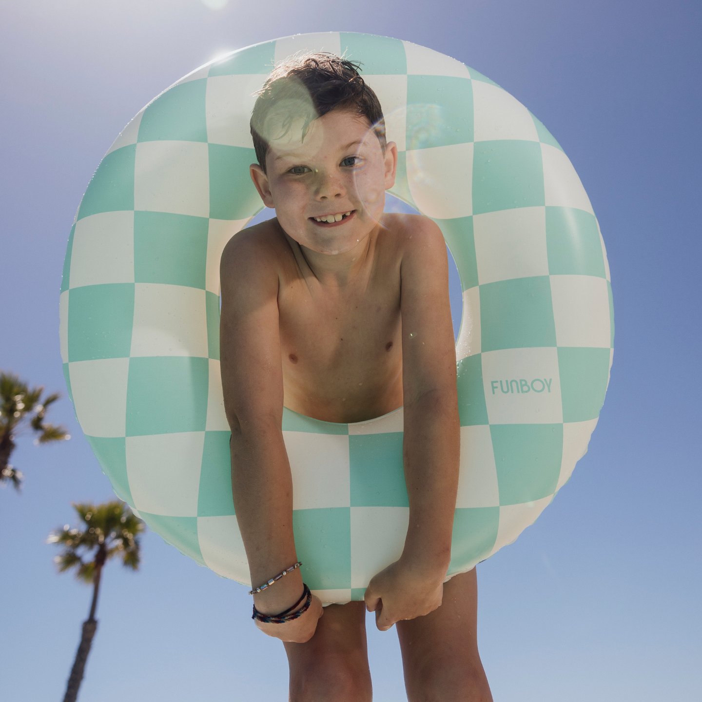 Blue 30" Checkered Kids Tube Float