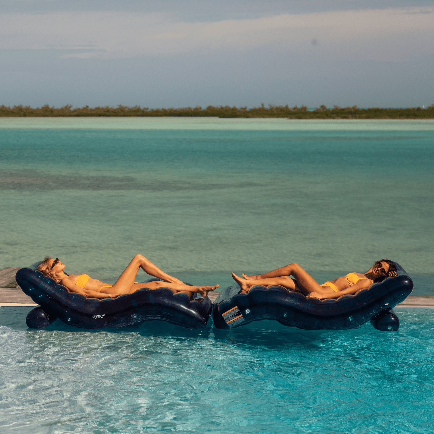 Navy Chaise Lounger Pool Float