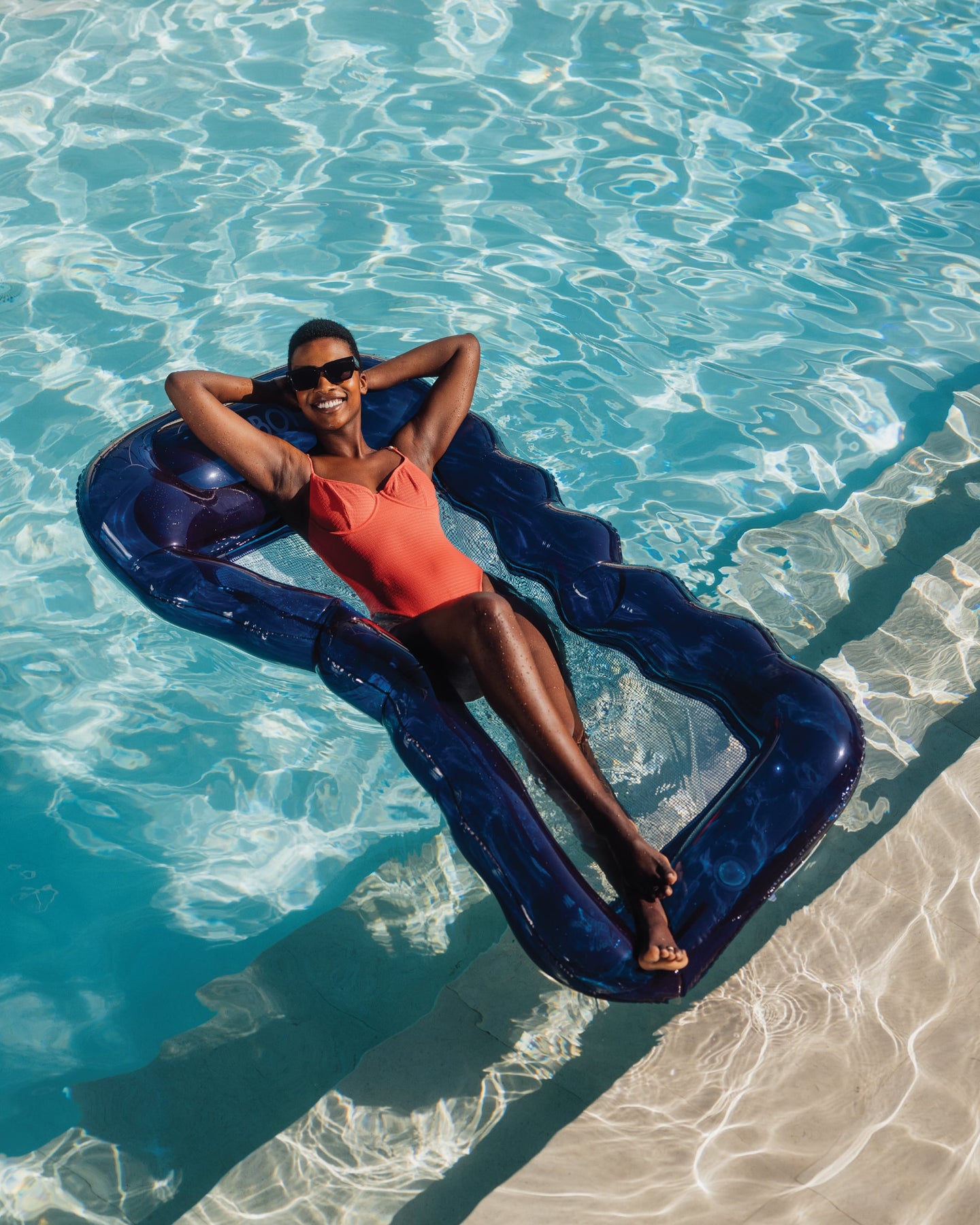 Navy Mesh Lounger Hammock Pool Float