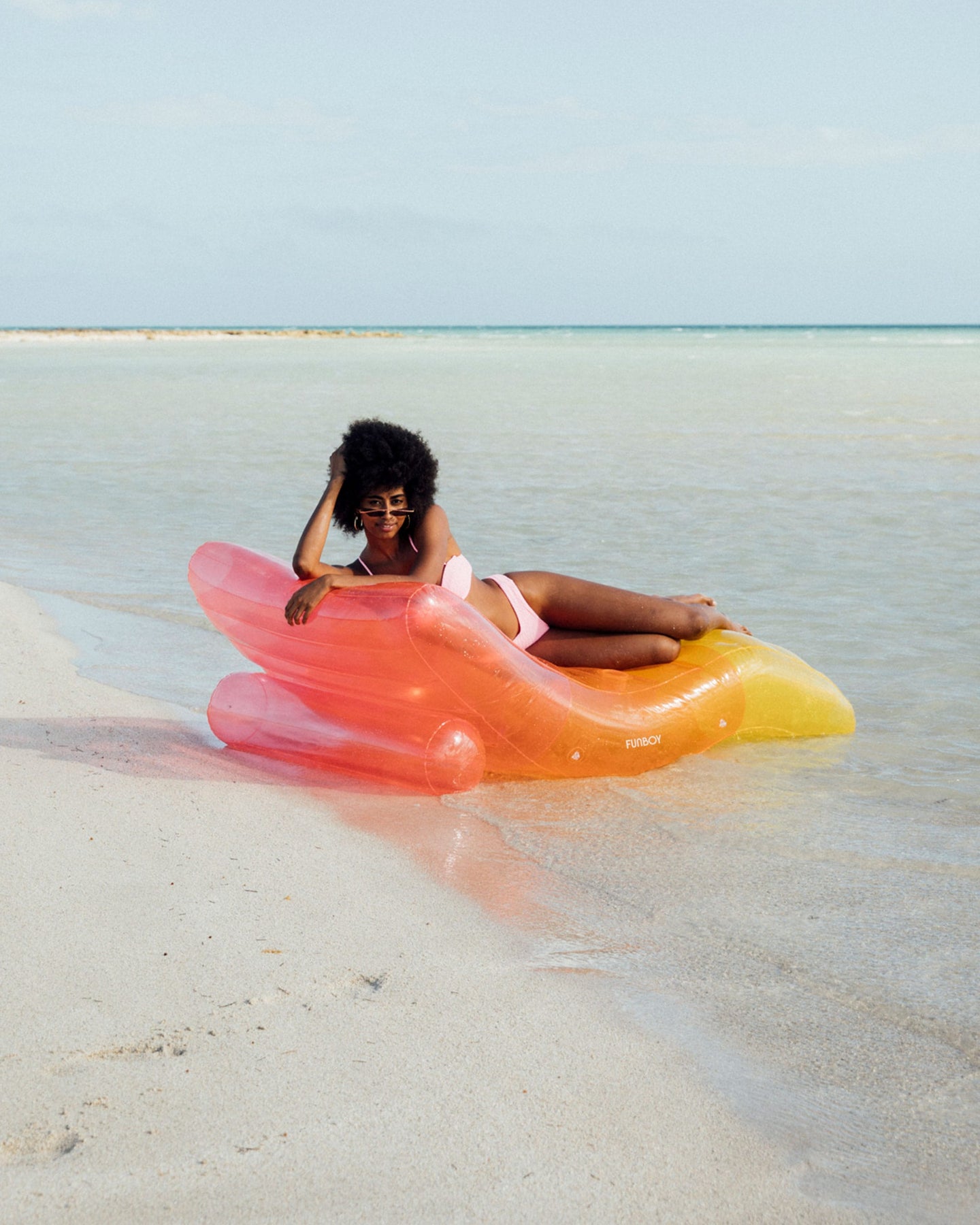 Best Pool Floats 2022 - Clear Rainbow Chaise Lounger