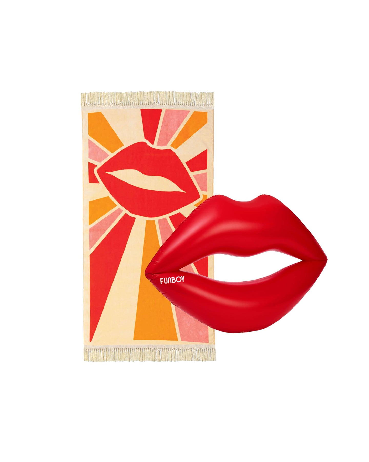 Lip Beach Towel + Lip Pool Float